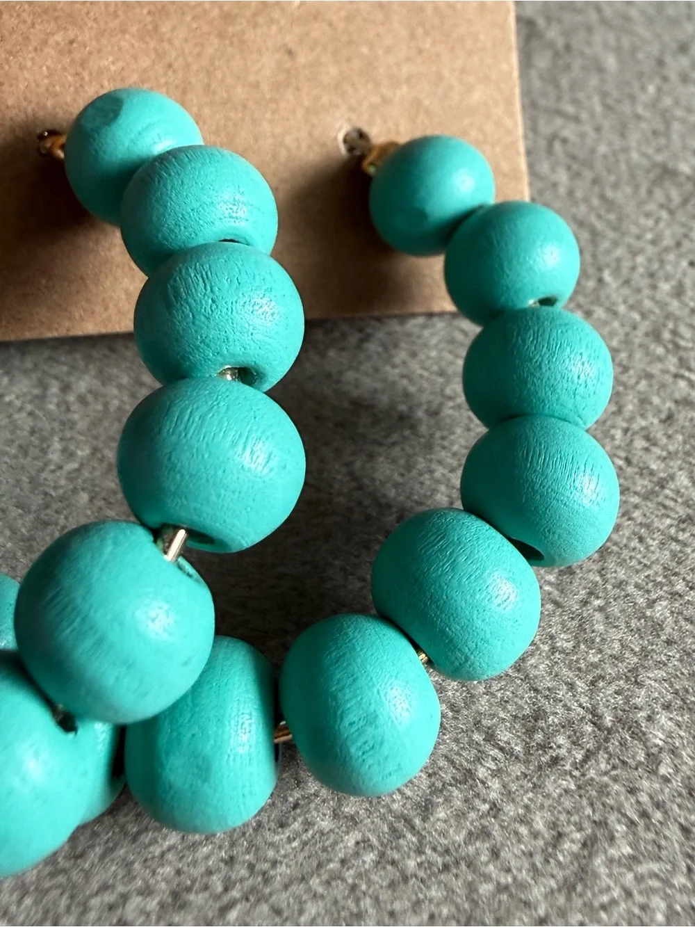 Turquoise Beaded Hoop Earrings - Women Jewelry